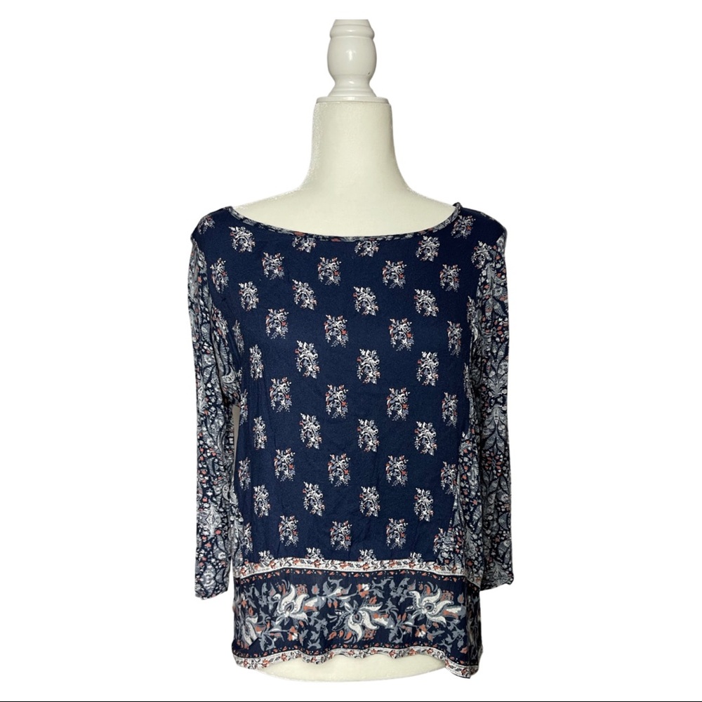Lucky Brand Boho Peasant Blouse Size S